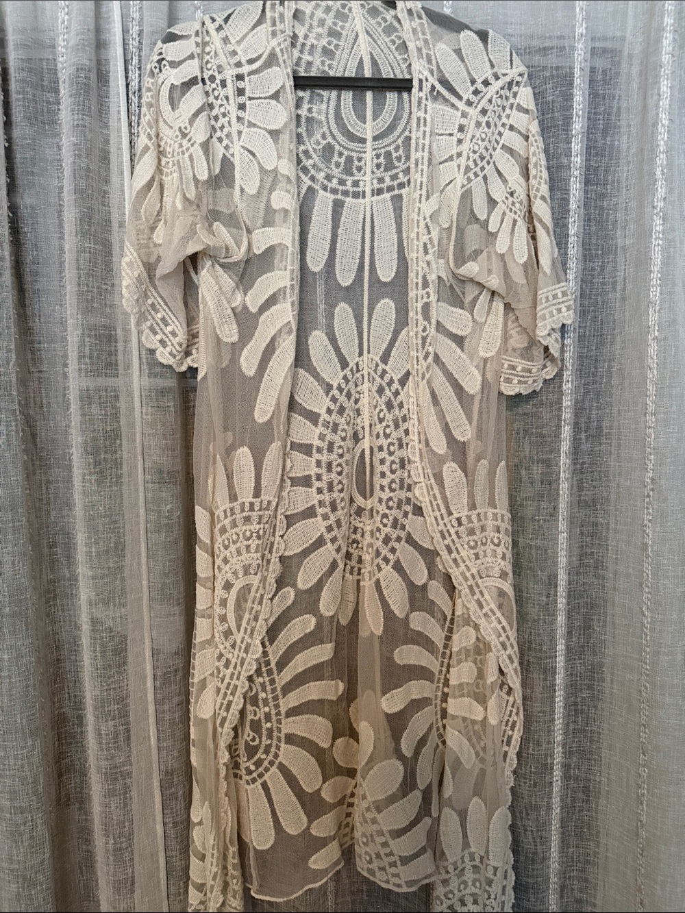 Sheer BOHO Medium Lace Swim Coverup – Cream Cruise Wear